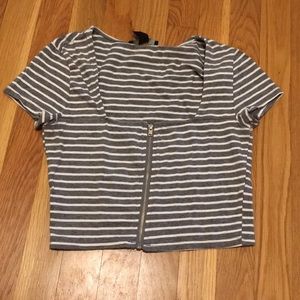Forever 21 zip up crop top